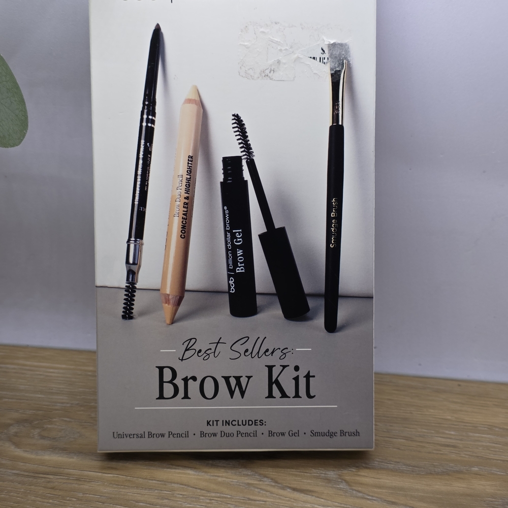 Billion Dollar Beauty Brows Best Sellers Brow Kit — Black & Beige 4 Peice NEW!